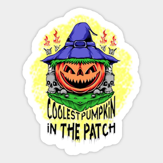 Coolest Pumpkin In The Patch - Coolest Halloween Sticker by Goods-by-Jojo